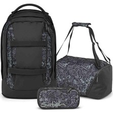 Satch Pack Okul Sırt Çantası Seti 3 Parça. Kalem Kutusu ve Spor Çantası Dahildir (Street Ink)