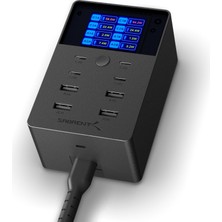 Sabrent USB Şarj Istasyonu 252W 8 Portlu Pd 3.0, LCD Ekranlı - Gan Şarj Cihazı Şarj Cihazı - Usb-C ve Usb-A Cihazları, Dizüstü Bilgisayarlar, Akıllı Telefonlar Için Hızlı Şarj Istasyonu - Pps, Aşırı Ş