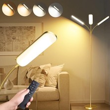 Marctronic Golden Modern Zemin Lambası, 18W 1800LM LED Okuma Lambası, Zamanlayıcıyla Sürekli Kısılabilir, Oturma Odası, Yatak Odası, Ofis Için Göz Dostu Park Lambası