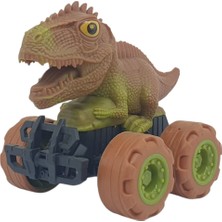 Esranın Dünyası Sürtmeli Dinazor Arabalar 12 cm - H-20 - Stegosaurus -Kahverengi (Lisinya)