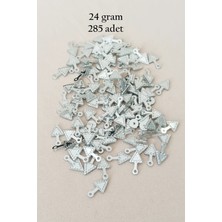 Hace Bazaar Oya Abiye Bileklik Kolye Pleksi Metalik Plastik Pul Gümüş Renk 24 Gram 285 Adet - BNC565 -Hcb