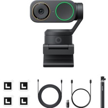 INSTA360 Link 2 Pro Creator Paketi - Pc/mac Için 4K Ptz Web Kamerası, 1/1,3" Sensör, Düşük Işık, Yapay Zeka Izleme, Hdr, Gürültü Önleyici Yönsel Mikrofonlar, Yayın Destesini, Yakınlaştırmayı, Yayın Iç