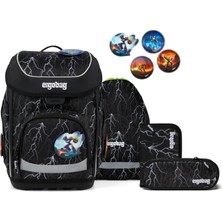 Ergobag Okul Çantası Seti Cubo Set Süper Reflektif Ayı - Siyah