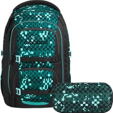 Coocazoo Porter Laser Lights Okul Sırt Çantası Seti 2 Parça. Kalem Kutusu Dahil (Pixel Blox)