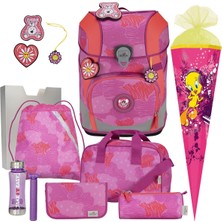 Derdiedas 1. Sınıf Kız ve Erkek Okul Çantası Ergoflex Tiny (Spor Çantası, Okul Çantası, Su Şişesi, Güllerden Oluşan 8 Parçalı Set)