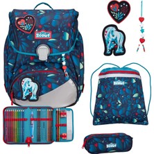 Scout Okul Çantası LED Alpha Set 4 Parça Beyaz Unicorn Lacivert