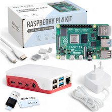 Db-Tronic Raspberry Pi 4 8gb Başlangıç ​​seti | 64GB Sürümü | Güç Kaynağı 15W | Muhafaza Kırmızı/beyaz | Soğutucu Seti | 4K Mikro HDMI Kablosu | Akıllı Ev, Retro Oyun ve Ev Asistanı Için Ideal