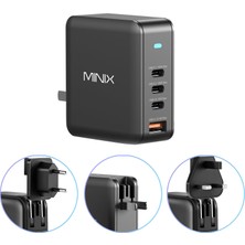 Minix Mınıx 165W USB C Şarj Cihazı, Gan Iı Şarj Cihazı Pd3.1 Max 140W, Turbo 4 Bağlantı Noktalı Şarj Adaptörü, Hızlı Şarj Istasyonu, MacBook Pro/ipad AIR/IPHONE15 14 13PRO Max/galaxy S24 Ultra ve Daha Fazla