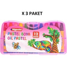 Bigpoint Pastel Boya 12 Renk - Pembe Kutulu x 3 Adet