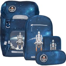 Beckmann, Classic Maxi Space Mission Okul Sırt Çantası Seti, 6 Parça, Ilkokul, Ergonomik, Yağmurluk Dahil, 28L