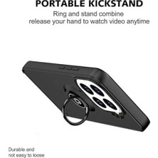 TeknoKapsül Psr Aksesuar Xiaomi Mi 15T Pro Uyumlu Kılıf – Mat Parmak Izi Yapmaz, Renkli Tuşlu, Yüzüklü Standlı Military Armor Kapak (Siyah, Xiaomi Mi 15T Pro)
