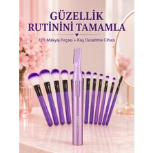 Uravas Store 12 Parça Makyaj Fırça Seti Kaş Alma ve Düzeltme Cihazı Kadın Yüz Makyajı Güzellik ve Bakım Seti