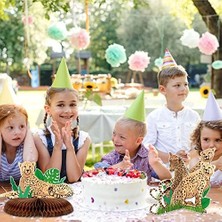 TeknoKapsül Nezyo 10 Adet Leopar Doğum Günü Süslemeleri Leopar Masa Orta Parçası 3D Orman Petek Orta Parçalar Çita Doğum Günü Dekorasyonları Çita Parti Dekorasyonları Orman Mutlu Doğum Günü Partisi Bebek Partisi