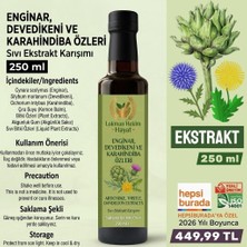 1 x 250 ml Enginar, Devedikeni ve Karahindiba Özleri Sıvı Ekstrakt 250 ml | Doğal Bitkisel Destek Karışımı Lokman Hekim Hayat