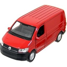 TeknoKapsül Welly 1:38 Volkswagen Transporter T6 Van Çek Bırak Minibüs (Kırmızı)