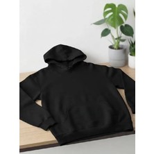 Edwol Unisex Dtf Baskılı Aslan Objeli Unısex Uzun Kollu Cepli Içi Polarlı Sweatshirt Siyah