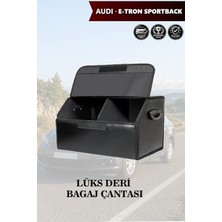 Automod Audi Etron Sportback Uyumlu Battal Boy Lüks Deri Kapaklı Siyah Çanta Premium