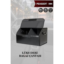 Automod Peugeot 504 Uyumlu Kapaklı Deri Battal Boy Lüks Siyah Çanta Premium
