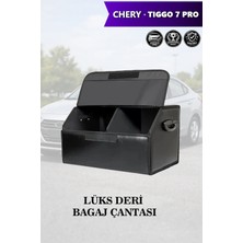 Automod Chery Tiggo 7 Pro Uyumlu Deri Kapaklı Battal Boy Lüks Siyah Çanta Premium