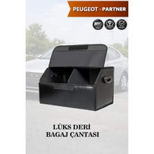 Automod Peugeot Partner Uyumlu Battal Boy Kapaklı Lüks Deri Siyah Çanta Premium