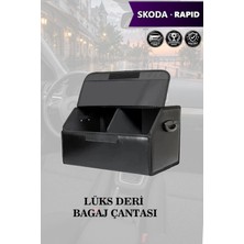 Automod Skoda Rapid Uyumlu Deri Kapaklı Lüks Battal Boy Siyah Çanta Premium