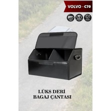 Automod Volvo C70 Uyumlu Deri Kapaklı Lüks Battal Boy Siyah Çanta Premium