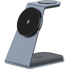 TKÇ T3 15W 3-In-1 Magsafe Type-C Kablosuz Şarj Standı
