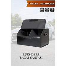 Automod Citroen Spacetourer Uyumlu Battal Boy Deri Lüks Kapaklı Siyah Çanta Premium
