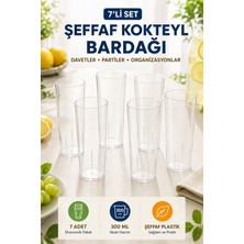 7’li Set Plastik Kokteyl, Meşrubat Bardağı - Parti, Düğün, Davet ve Organizasyon Bardağı 300 ml