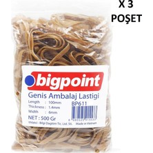 Bigpoint Geniş Ambalaj Lastiği 500 Gram %100 Kauçuk x 3 Poşet