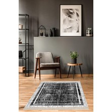 TeknoKapsül Pelangi Batik Desenli Renk Geçişli Dijital Baskı Yıkanabilir Kaymaz Taban Salon Halısı ve Yolluk, Siyah 160 x 240