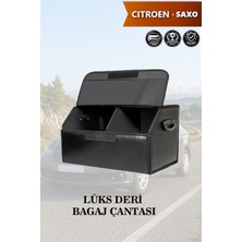 Automod Citroen Saxo Uyumlu Battal Boy Deri Lüks Kapaklı Siyah Çanta Premium