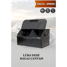 Automod Dacia Spring Uyumlu Battal Boy Deri Lüks Kapaklı Siyah Çanta Premium