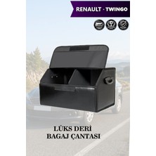 Automod Renault Twingo Uyumlu Battal Boy Lüks Kapaklı Deri Siyah Çanta Premium