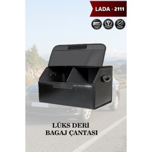 Automod Lada 2111 Uyumlu Battal Boy Lüks Deri Kapaklı Siyah Çanta Premium