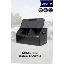Automod Audi S4 Uyumlu Battal Boy Lüks Kapaklı Deri Siyah Çanta Premium