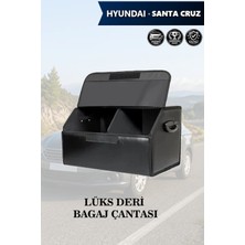 Automod Hyundai Santa Cruz Uyumlu Lüks Battal Boy Kapaklı Deri Siyah Çanta Premium