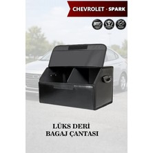 Automod Chevrolet Spark Uyumlu Deri Lüks Kapaklı Battal Boy Siyah Çanta Premium