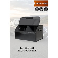 Automod Lada 2105 Uyumlu Lüks Battal Boy Deri Kapaklı Siyah Çanta Premium