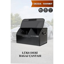 Automod Skoda Favorit Uyumlu Battal Boy Lüks Kapaklı Deri Siyah Çanta Premium