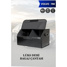 Automod Volvo 780 Uyumlu Battal Boy Lüks Kapaklı Deri Siyah Çanta Premium