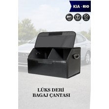 Automod Kia Rio Uyumlu Battal Boy Lüks Kapaklı Deri Siyah Çanta Premium