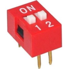 Fapatech 2-Pin Dip Switch Kırmızı Anahtar Açık Kapalı Seçim Adres Ayar On Off