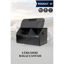 Automod Renault 21 Uyumlu Lüks Kapaklı Deri Battal Boy Siyah Çanta Premium