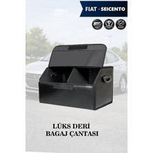 Automod Fiat Seicento Uyumlu Deri Lüks Kapaklı Battal Boy Siyah Çanta Premium