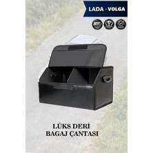 Automod Lada Volga Uyumlu Deri Battal Boy Lüks Kapaklı Siyah Çanta Premium