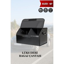 Automod Audi Q7 Uyumlu Deri Battal Boy Lüks Kapaklı Siyah Çanta Premium