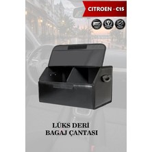 Automod Citroen C15 Uyumlu Deri Battal Boy Lüks Kapaklı Siyah Çanta Premium