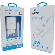 TKÇ 13W 2.6A Micro Şarj Aleti Veltex VTX-002