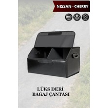 Automod Nissan Cherry Uyumlu Lüks Kapaklı Battal Boy Deri Siyah Çanta Premium
